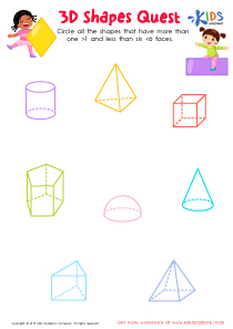 3D Shapes Quest Worksheet: Free Printable PDF for Kids